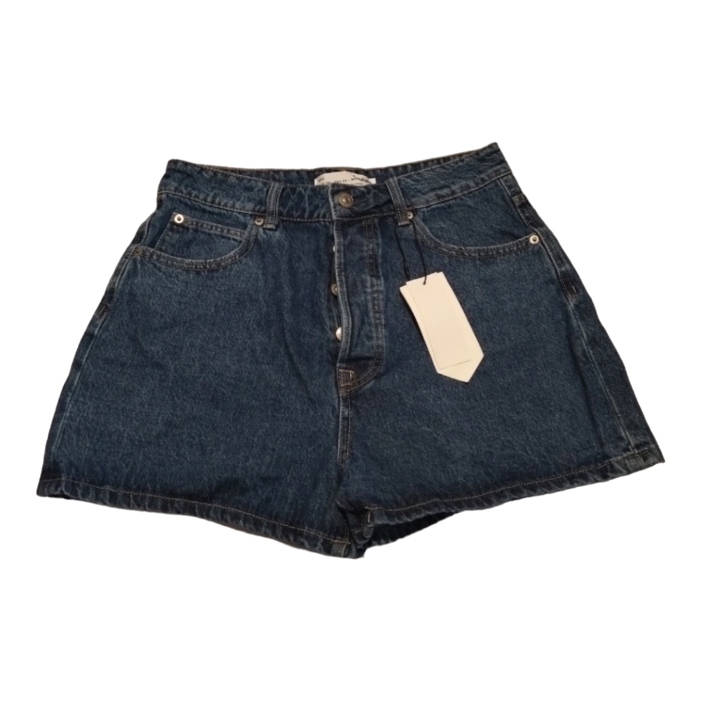 Stradivarius Mom Button Fly High-Waisted Denim Shorts